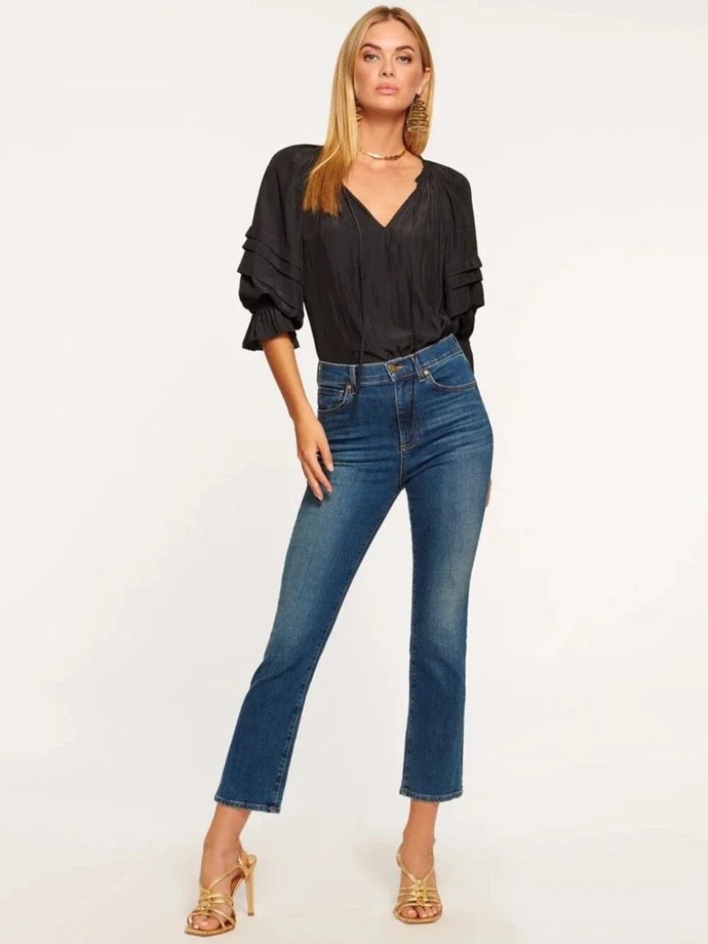 Ramy Brook Val Slim Kick Crop Flare Jeans 28